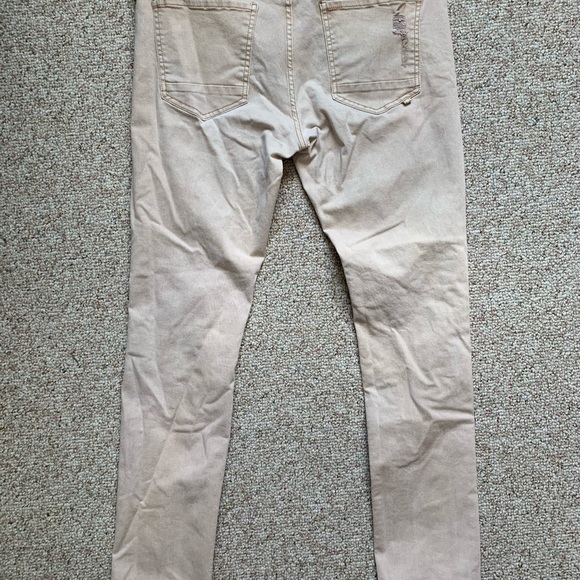 Cotton On Mens Ripped Jeans Khaki Tan Size 36 Slim - Picture 2 of 5
